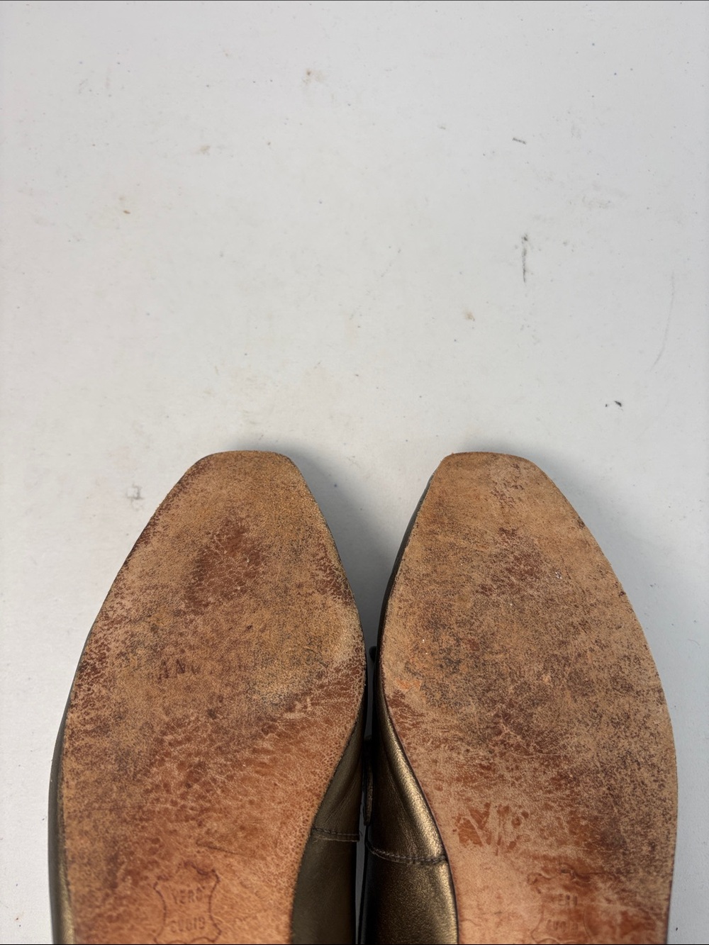 🍎 Enzo Angiolini Metallic Bronze Leather Loafers - Picture 8 of 8